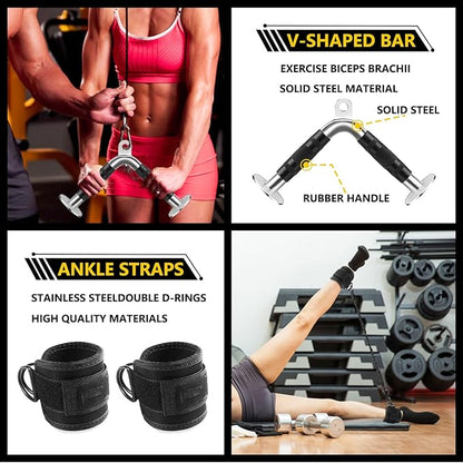Cable Machine Attachment, LAT Pulldown Attachments, Home Gym Accessories, Triceps Pull Down Attachment