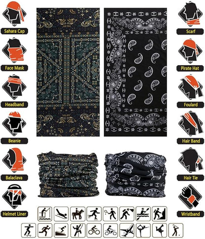 Headband Neck Gaiter Head Wrap Headwear Face Mask Magic Scarf Bandana for Men and Women