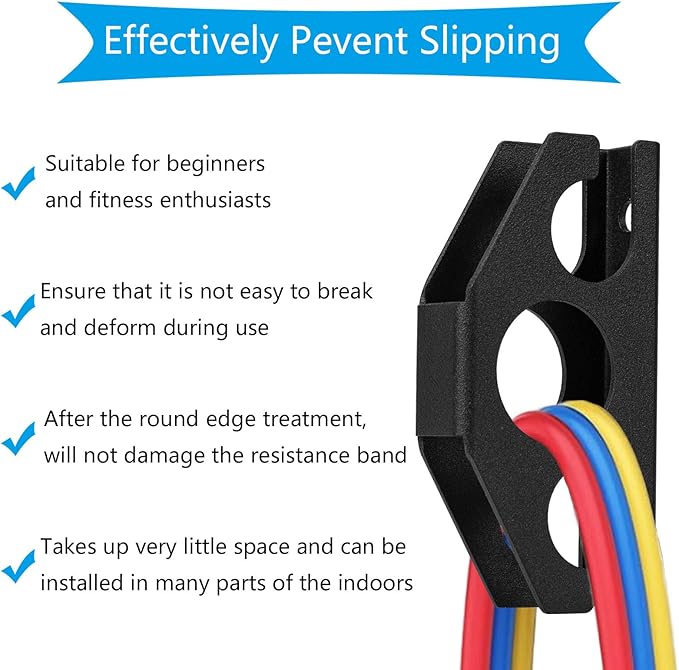 Resistance Band Wall Anchors, Wall Mount Workout Anchors, Wall Mounted Anchors for Resistance Bands, Space Saving Workout Hooks for Strength Training, Resistance Band Anchor Mount