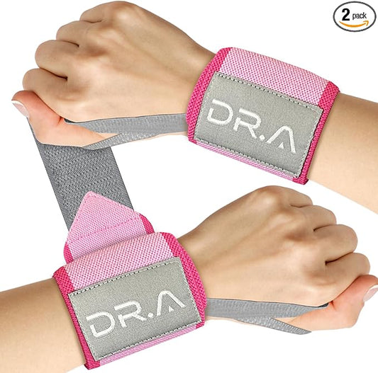 Doctor-Developed Gym Brace, Lifting Wrist Wraps for Weightlifting, & wrist compression brace for Workout, wrist wraps for weightlifting for Wrist Support, lifting straps gym for Men & Women (Pink)