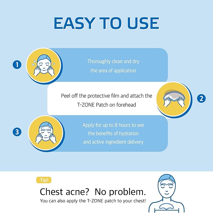Forehead Pimple Patches – 4Pcs | Labottach Korean Skincare Hydrogel Soothing & Cooling Patch with Tea Tree Oil, Vitamin E | Refreshes Troubled Skin | Overnight Home Skincare