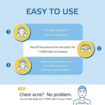 Forehead Pimple Patches – 4Pcs | Labottach Korean Skincare Hydrogel Soothing & Cooling Patch with Tea Tree Oil, Vitamin E | Refreshes Troubled Skin | Overnight Home Skincare