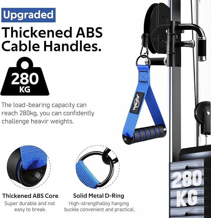WALITO Exercise Handles, Replacement Cable Machine Attachments for Home Gym Equipment, Pulley System, Pilates, Resistance Bands, Strength Trainer, Heavy Duty Working Out Handles