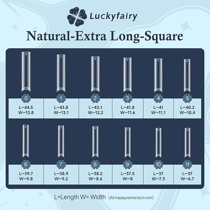 504PCS No C Curve Nail Tips Square XXL Extra Long Tapered Square Nail Tips for Acrylic Nails Professional 12 Sizes Half Cover Straight Clear Fake Nails for Nail Extensions Salons DIY at Home