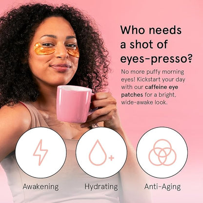 grace & stella Caffeine Under Eye Patches - Awakening Eye Patches for Puffy Eyes and Dark Circles - Under Eye Mask Patches with Niacinamide & Hyaluronic Acid - Vegan, Cruelty-Free (Bronze, 24 Pairs)