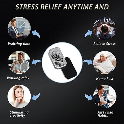 Fidget Slider, Metal Fidget Toy Adults-Smooth Operation with Mesmerizing Sounds, Stress Relief & Anxiety ADHD, Durable Pocket Desk Toy, for Friends, Perfect for Office, Home, Wait(Silver)
