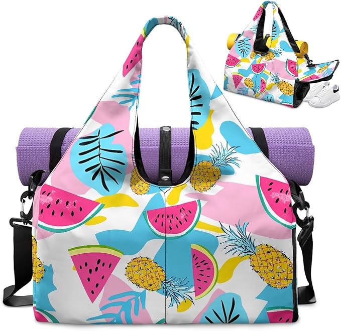 Yoga Mat Bag for Women Men Large Carryall Tote with Adjustable Shoulder Strap for Gym Yoga Travel Pilates Office