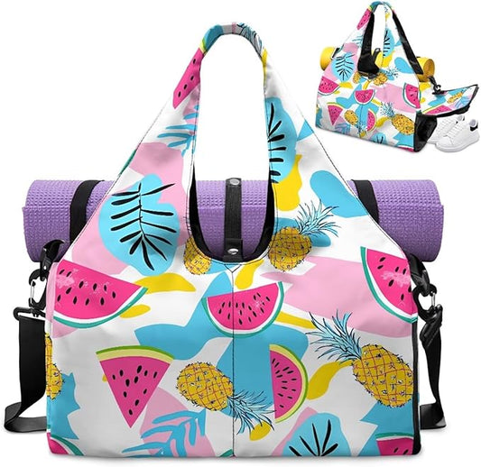 Yoga Mat Bag for Women Men Large Carryall Tote with Adjustable Shoulder Strap for Gym Yoga Travel Pilates Office
