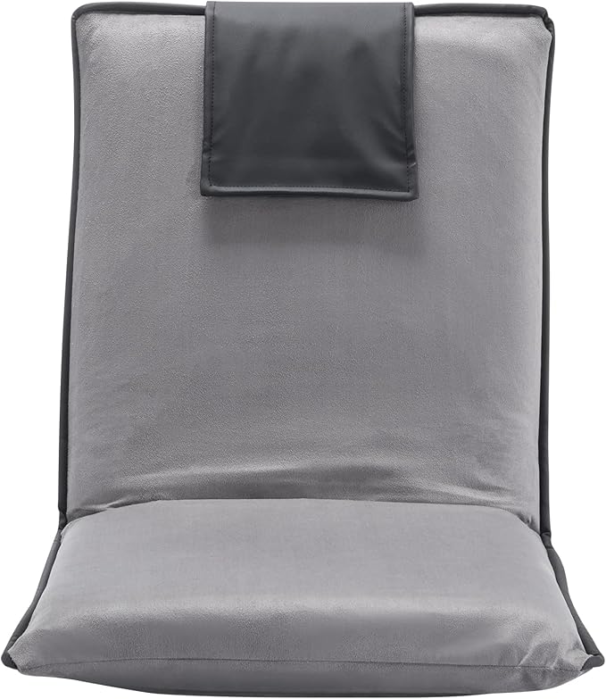 VEVOR Floor Chair, 6-Position Adjustable Meditation Chair with Back Support, Folding Sofa Chair for Reading TV Watching and Gaming, Portable Floor Seat Lounge Sofa Chair for Kids Teens Adults, Gray