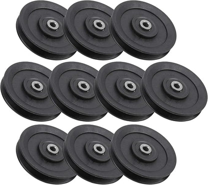 Keenso 10 Pcs 115mm Nylon Bearing Pulley Wheel Replacement Home Gym Equipment Machine Attachments Exercise Accessory
