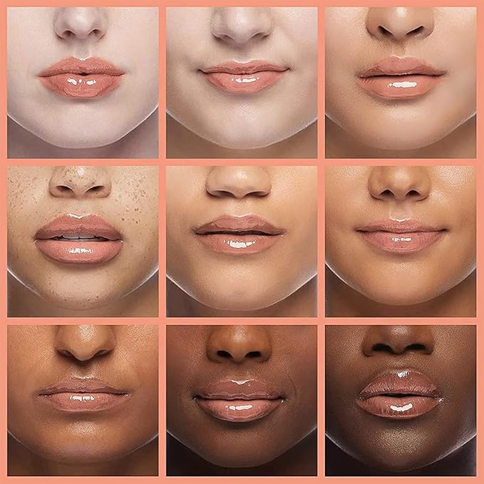 Hydrating Lip Glow Oil, Lip Oil Gloss Transparent Toot Tinted Nourishing Long Lasting Repairing Lightening Lip Lines (CLEAR) 0.2 OZ