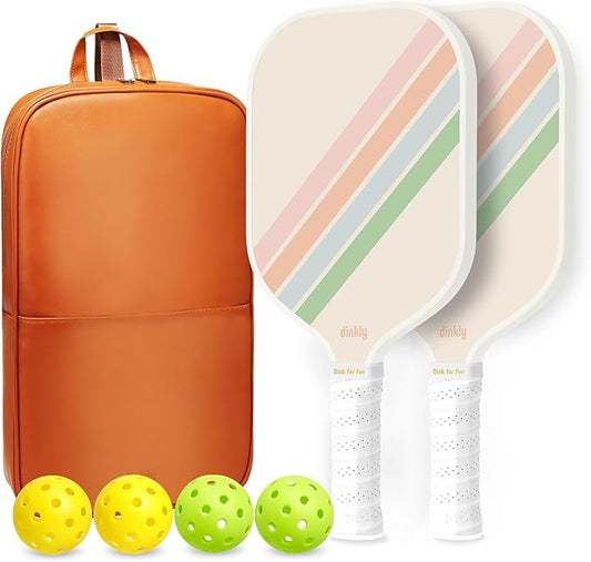 Pickleball Paddles Set of 2/4- USAPA Approved Graphite/Fiberglass Pickleball Racket, 2 Pickleball Rackets, 4 Balls and 1 Portable Carry Bag, Aesthetic Pickle Ball Set for Men Women Beginners
