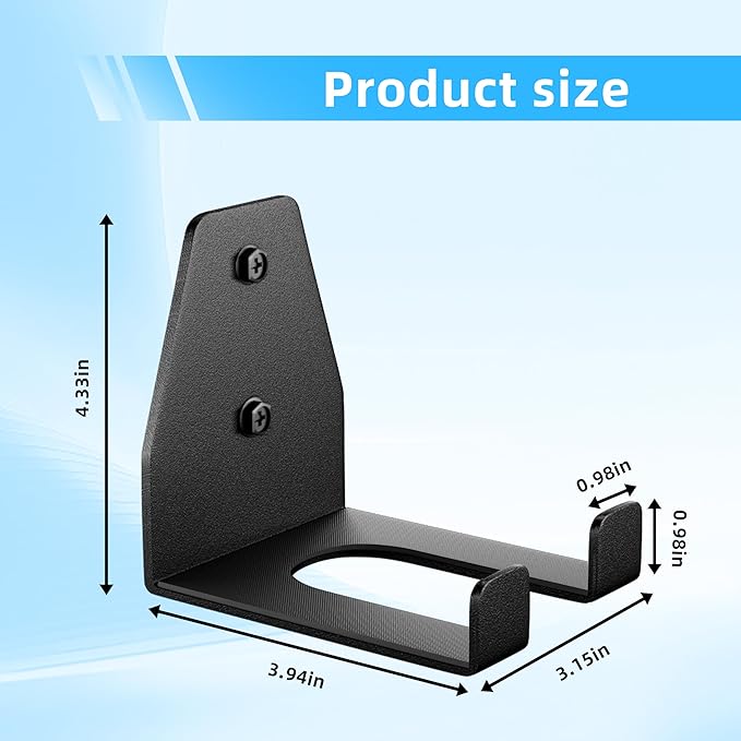 Olympic Barbell Hanger, Garage Gym Bar Wall Rack, Vertical Barbell Wall Mount, Black Heavy-Duty Support Barbell Holder, Space Saving Commercial or Home Gym Accessory, Holds Under 33mm Bar Size