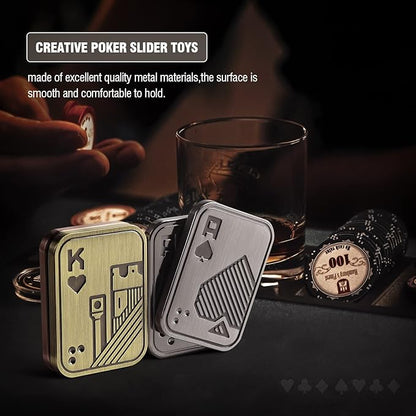 Fidget Toys Adults, EDC Metal Fidget Slider, Magnetic Poker Push Card, Sensory Toys for Anxiety ADHD Autism, Cool Fidgets for Teens Boy, Small Magnet Toys for Stress Relief Gifts