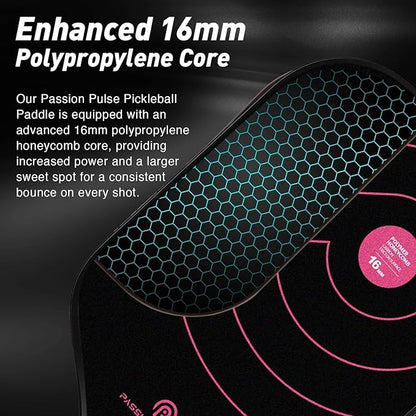 Pickleball Paddles 2025,Raw Carbon Fiber Surface（CFS） 16mm T700 High Grit & Spin, Pro Pickle Ball Paddles Designed for Ultimate Spin & Consistency