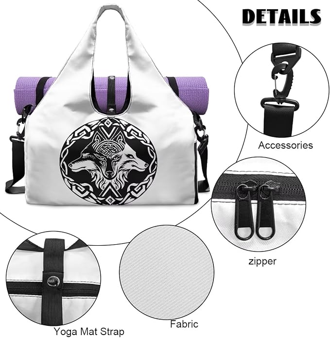 Yoga Mat Bag for Women Men Large Carryall Tote with Adjustable Shoulder Strap for Gym Yoga Travel Pilates Office