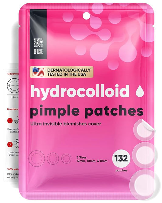 grace & stella Pimple Patches for Face (132 dots) - Hydrocolloid Acne Patch for Zits and Blemishes - Invisible Blemish Patches for Face - Spot Cover Stickers