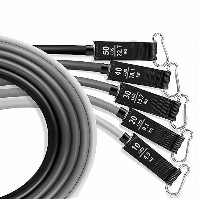 Heavy Resistance Bands Serious Steel Workout Bands - Multi-Functional Adjustable Detachable High Elasticity Non-Slip Durable for Full-Body Workout Home Gym Outdoor Exercise Men Women