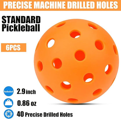 Magicorange Pickleball Balls, 40 Holes Outdoor Pickleballs, High Elasticity & Durable Pickle Balls for All Style Pickleball Paddles