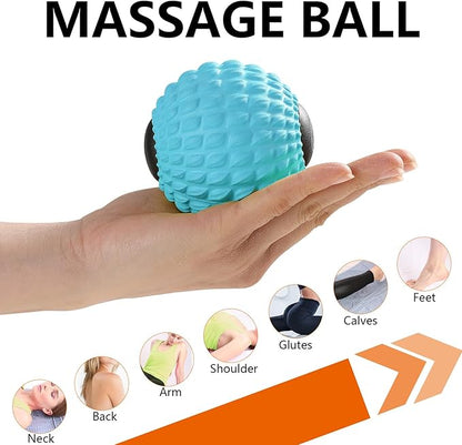 Massage Roller Ball, Deep Tissue Massager for Myofascial Release, Mobility Ball for Exercise and Workout Recovery, Alleviating Neck, Back, Legs, Foot or Muscle Tension - Blue, 8cm / 3.15in