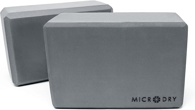 MICRODRY - Stretching & Exercise Foam Blocks, Yoga, Pilates Equipment for Home Workouts, Fitness Accessories for Home & Gym, Slip-Resistant, EVA Foam Block, 9 x 4 x 6 inches