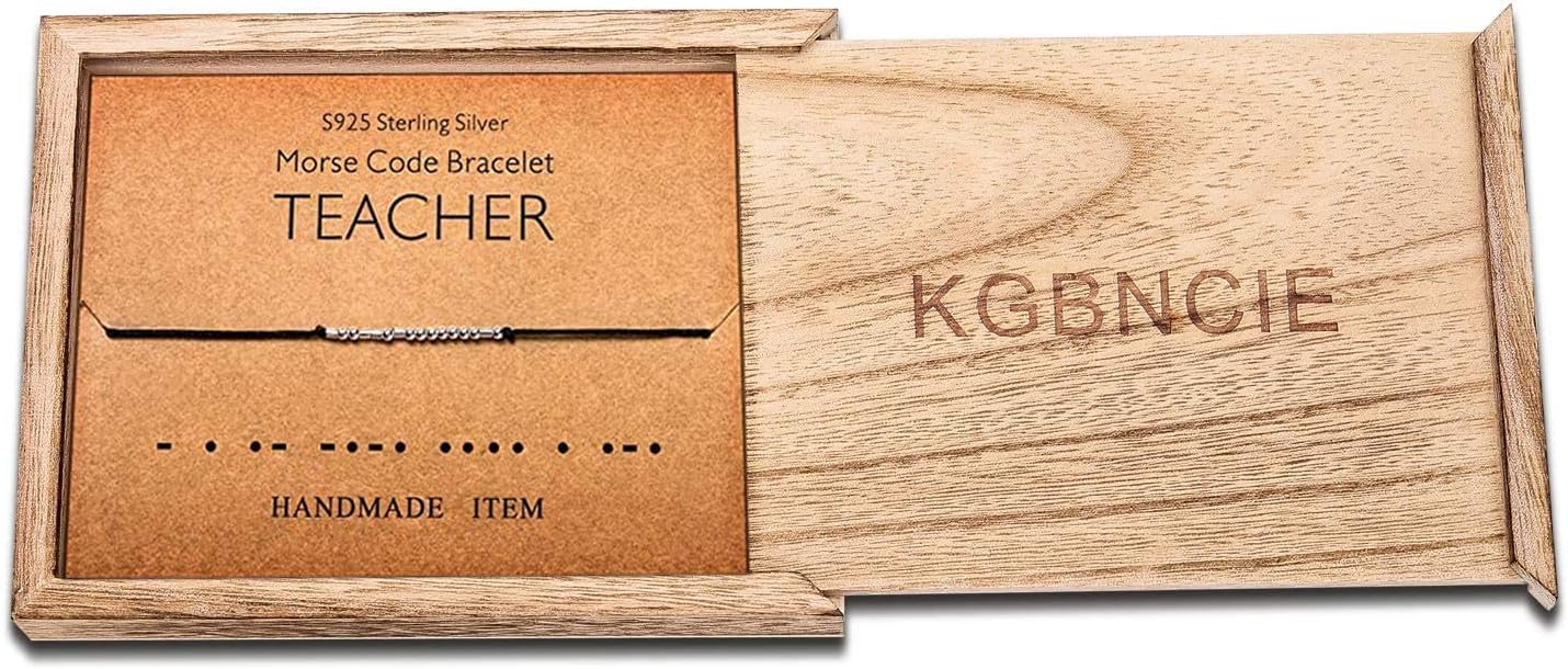 KGBNCIE Morse Code Bracelet for Women Sterling Silver Beads on Silk Cord Secret Message Fuck Friendship Inspirational Encouragement Bracelet Gift for Her