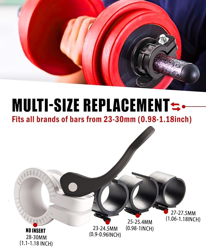 Mini Pro Barbell Clips 1 inch I Multi-Size Adjustable Barbell Collar I 1 inch Barbell ClampsIQuick Release Weight Clips Pair of Locking for Dumbbell Bar