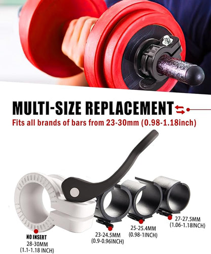 Mini Pro Barbell Clips 1 inch I Multi-Size Adjustable Barbell Collar I 1 inch Barbell ClampsIQuick Release Weight Clips Pair of Locking for Dumbbell Bar