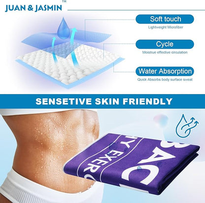 JUAN & JASMIN Microfiber Gym Towels Soft for Exercise Fitness, Sports, Workout, ODR Men & Women Quick-Drying Towels (Purple)