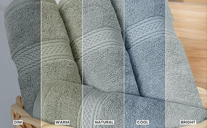 Utopia Towels 8 Piece Premium Towel Set, 2 Bath, 2 Hand, and 4 Wash Cloths, 600 GSM 100% Ring Spun Cotton, Highly Absorbent Towels for Bathroom, Gym, Hotel, and Spa, Cool Grey
