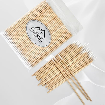 200Pcs Pointed Cotton Swabs - Precision Microblading Cotton Swabs with Wooden Sticks, for Makeup, Cleaning Nail Polish, Eyebrow, Tattoo Permanent Supplies, Craft