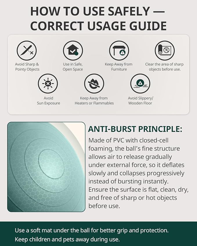 Trideer Exercise Ball Yoga Ball – Office Seating & Balance Ball Chair, Stability Ball for Pilates, Physical Therapy,Core Training & Balance Improvement & Stretching