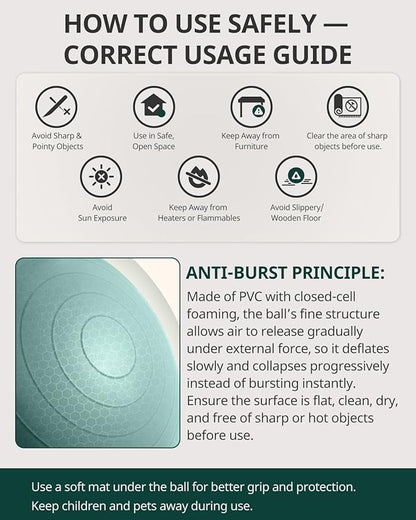 Trideer Exercise Ball Yoga Ball – Office Seating & Balance Ball Chair, Stability Ball for Pilates, Physical Therapy,Core Training & Balance Improvement & Stretching