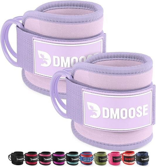 DMoose Fitness Ankle Straps for Cable Machines - One Size Fit with Premium Padding, Glute Kickback Ankle Strap for Women & Men, Cable Attachments for Gym, Booty Workouts, Leg Extension & Hip Abductors