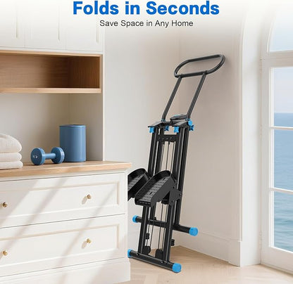 Stair Stepper for Home Gym,Folding Vertical Climber Cardio Exercise Machine,Stair Climber for Full Body Workout with Adjustable Handlebar for Women & Men