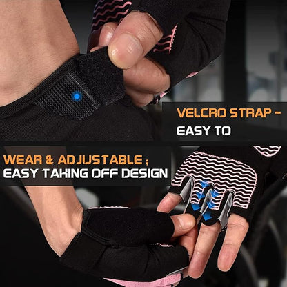 Sunnex Gym Gloves - Fingerless, Breathable Workout Gloves for Weightlifting, Cycling & More