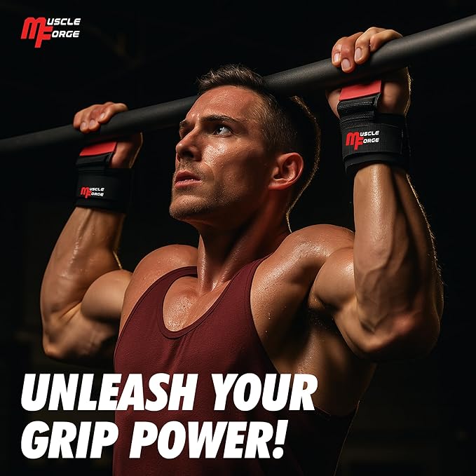 Weight Lifting Hooks for Men & Women - Heavy Duty Lifting Wrist Straps with Hook Grips for Weightlifting - Gym Grips for Weight Lifting, Pull Ups & Deadlift Support