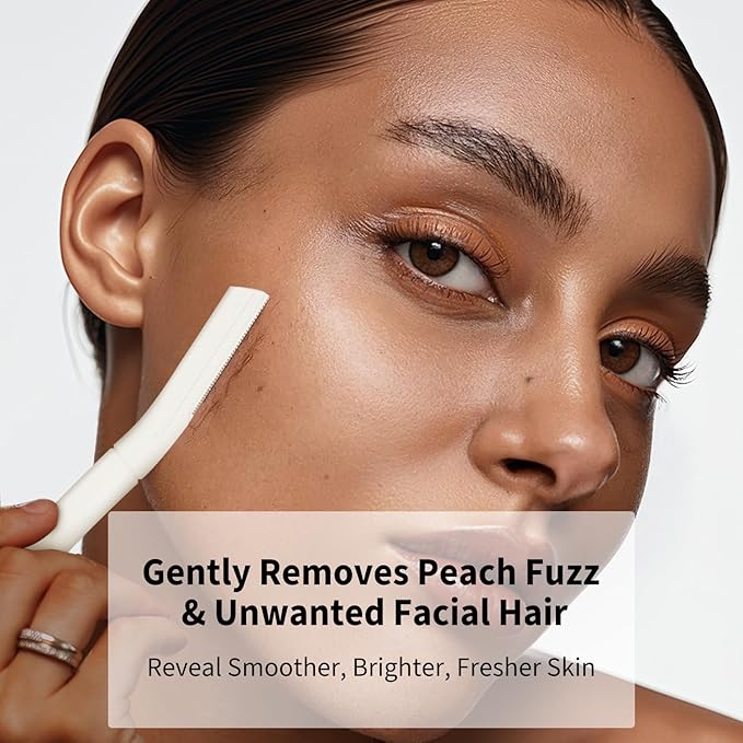 Precision Dermaplane Razor, Face Razors for Women and Men, Eyebrow Razor, Dermaplaning Tool, Peach Fuzz Remover, Skin-friendly Microblades with Protective Cap