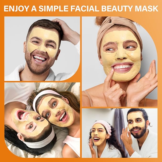 Turmeric Vitamin C Clay Mask for Dark Spots, Dull Skin, Moisturizing, Skincare Facial Mask for Blackheads and Pores Cleansing, Improve Uneven Skin Tone, Face Skincare Gift, 5.29 oz