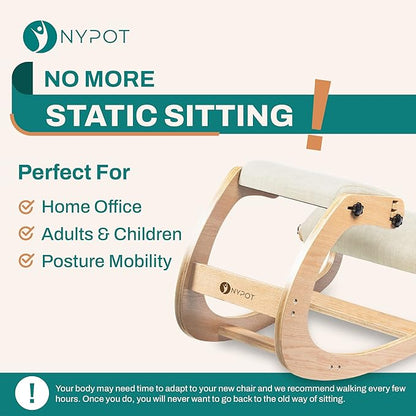 Ergonomic Kneeling Chair with Adjustable Seats - Knee Chair for Posture Correction & Kneel Rocking Stool for Desk - Back Pain Relief and Support for Home and Office - 5 Years Brand Warranty
