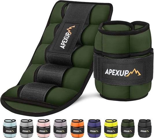 APEXUP 10lbs/Pair Adjustable Ankle Weights for Women and Men, Modularized Leg Weight Straps for Yoga, Walking, Running, Aerobics, Gym