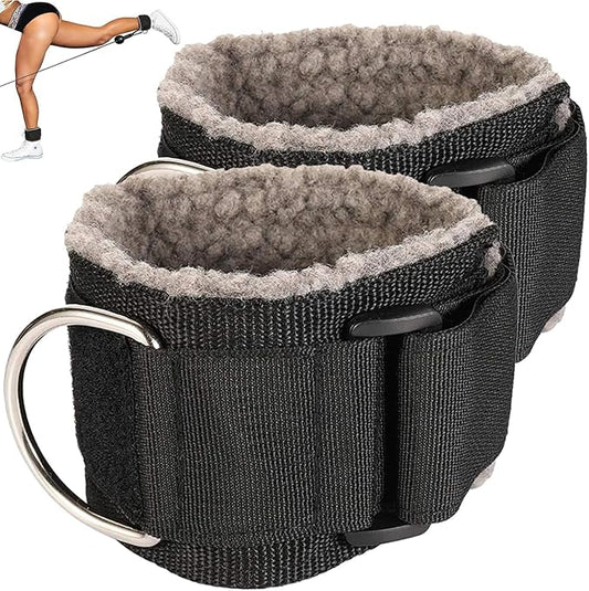 MOOCY Gym Ankle Straps for Cable Machines, Adjustable Ankle Cuffs for Cable Machine, Fleece Lined Ankle Strap for Kickbacks and Glute Workouts, Ankle Cable Straps for Booty Workout