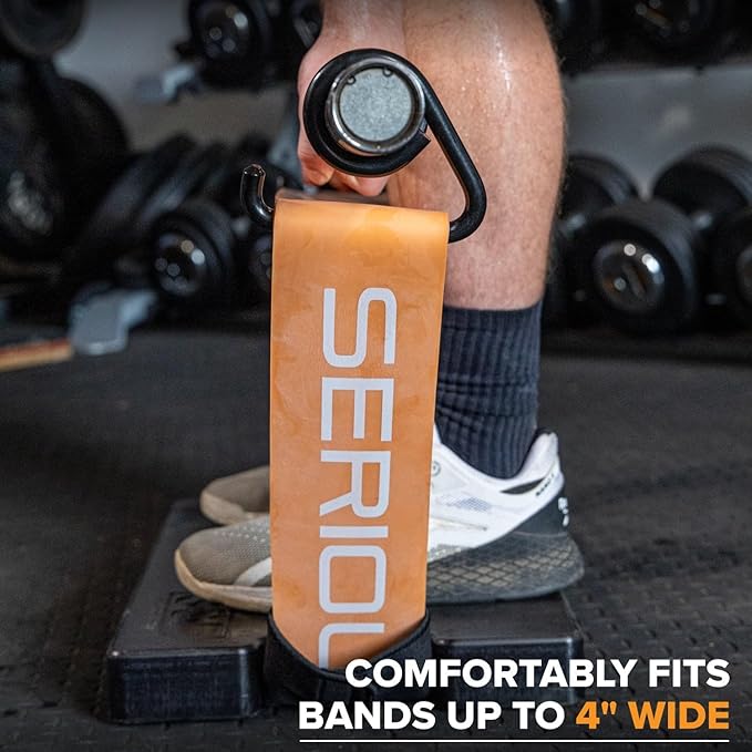 Serious Steel Fitness Resistance Band Collar Hooks (Pair) Use with Any 2"" Olympic Bar | Add Dynamic Resistance to Your Workout
