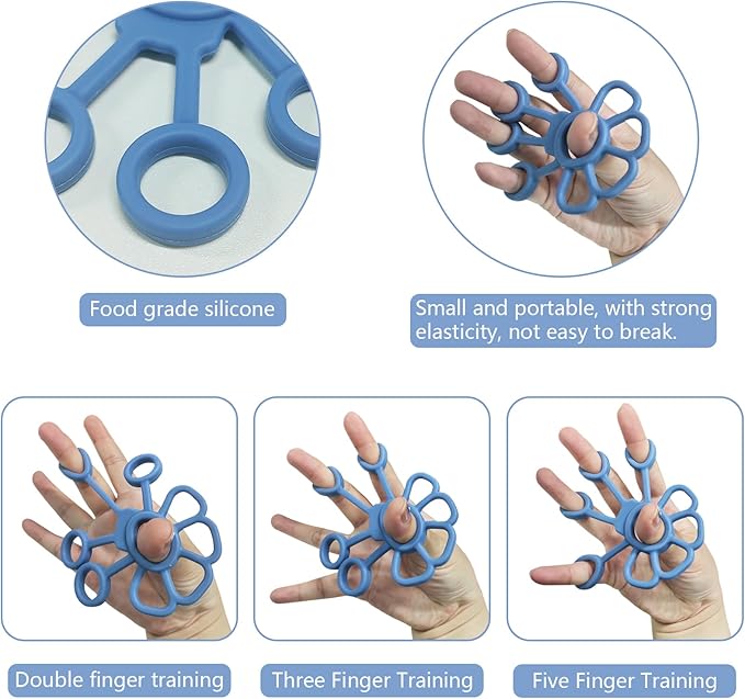 Grip strength trainer Hand grip strengthener, Forearm exerciser, Workout Set for Hand and Wrist Muscle Trainer Stress Relief, Silicone Ring for Muscle Training, Sports, Rock Climbing and Fitness.