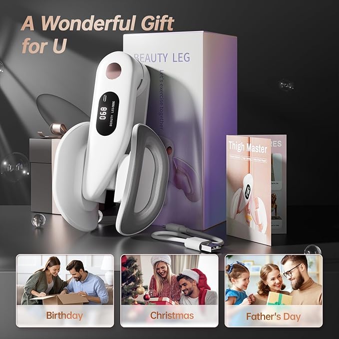 Thigh Master Hip Trainer Kegel Exerciser, Pelvic Floor Muscle Trainer for Women and Inner Thigh Exercise Workout for Men, Thigh & Hip Strengtheners for Home Gym Workout