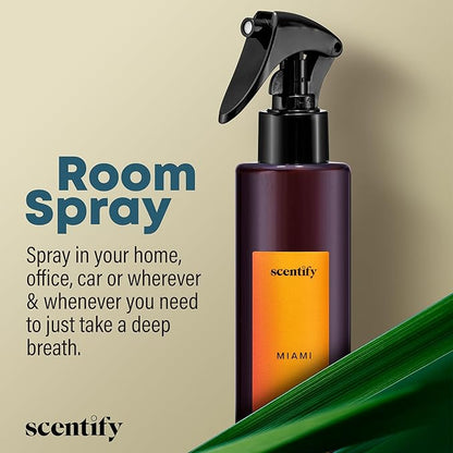 Scentify Miami Odor Neutralizing Room Spray – Luxury Cashmere, Floral & Musky Wood Fragrance, Instant Odor Eliminator for Home, Office & Car – 6 oz
