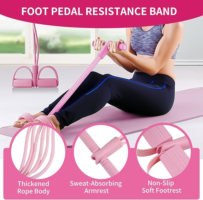 8pcs Pilates Ring Set,Pilates Exercise Equipment Set with 6-Tube Pedal Resistance Band 5Pcs Resistance Bands Open-Back Fitness Figure for Strength Flexibility Stability and Body Toning