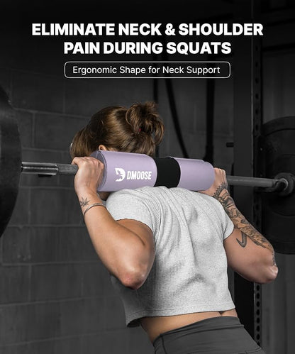 DMoose Fitness Barbell Pad for Hip Thrust, Squat & Lunges - Non-Slip Thick Foam Cushion for Neck and Back Support with Two Straps - Hip Thrust Pad for Leg Day - Fits All Olympic Bars and Smith Machine