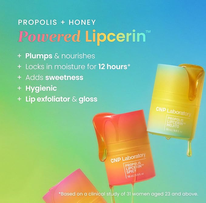 CNP Honey Lip Butter - Propolis Lipcerin™ 04 Mint, Hydrating Overnight Manuka Lip Balm & Mask, Plumping, 12hr Long-Lasting Moisture, Korean Skin Care, 0.5 fl.oz.