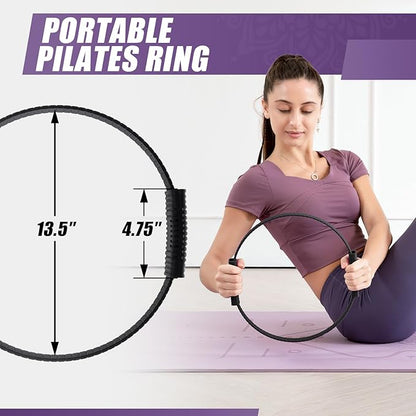 Pilates Ring Circle, 14" Magic Circle Pilates Rings for Focusing on Toning Inner Thighs, Arms, and Core, Fitness Exercise Ring Workout Ring for Yoga and Pilates